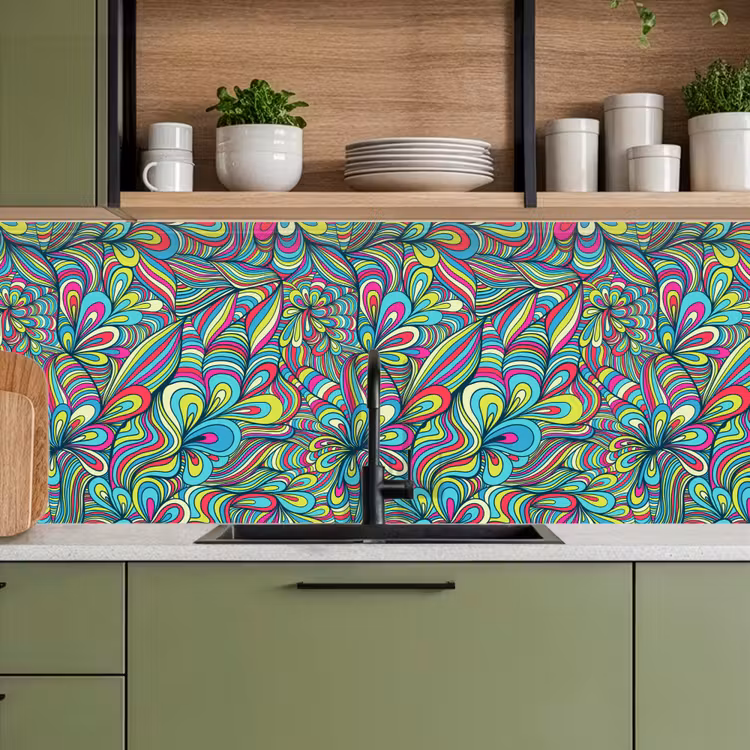 Kitchen splashback - Fantasy - Design - Colors - Retro — 8