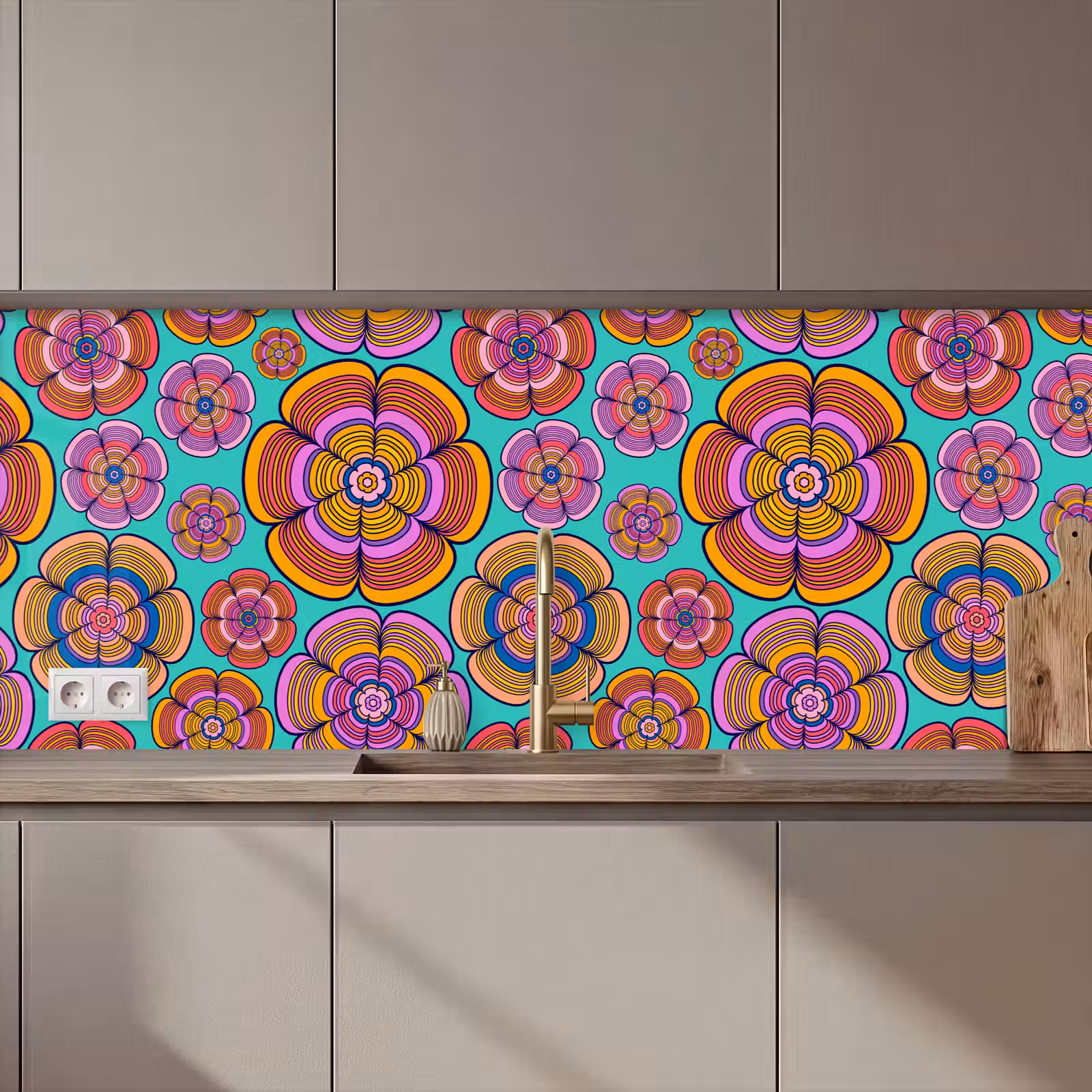 Kitchen splashback - Design - Flower Power - Colors — 1