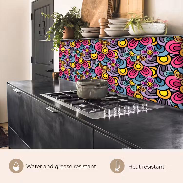 Kitchen splashback - Chart - Hippie - Flowers - Purple — 5