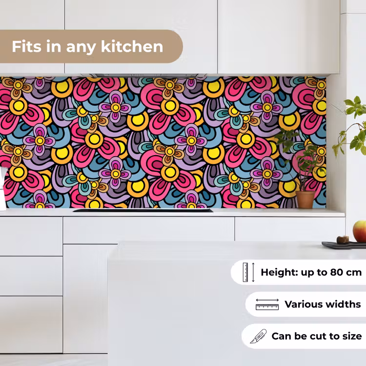 Kitchen splashback - Chart - Hippie - Flowers - Purple — 7