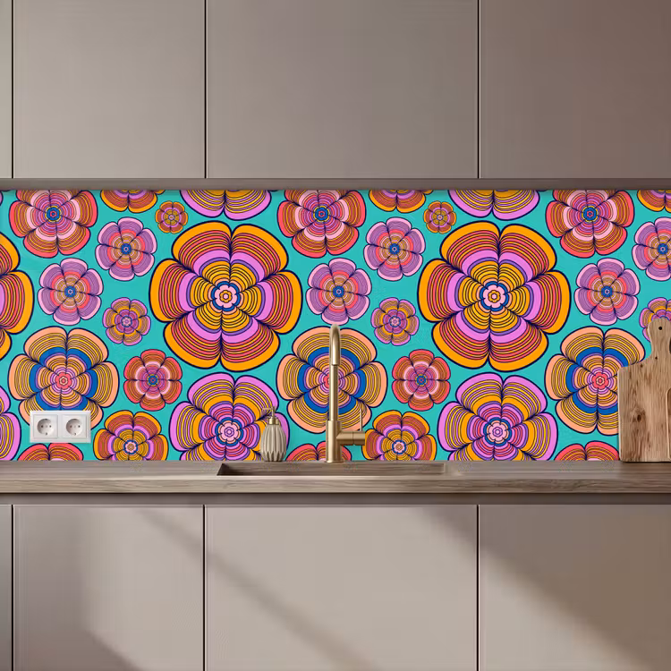 Kitchen splashback - Design - Flower Power - Colors — 1