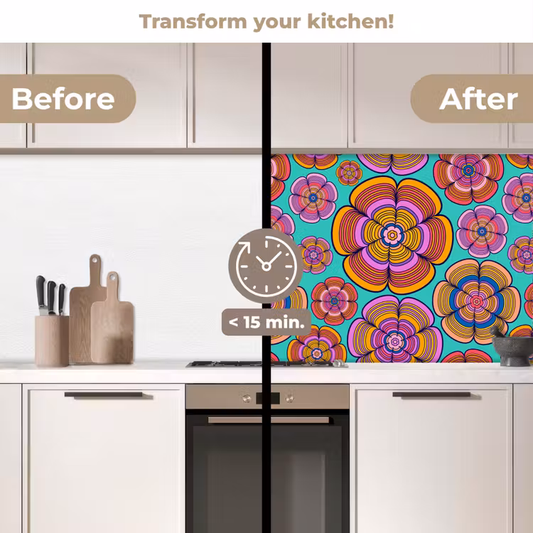Kitchen splashback - Design - Flower Power - Colors — 3