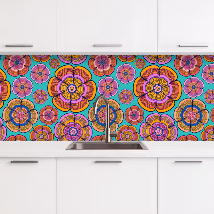 Kitchen splashback - Design - Flower Power - Colors — 4