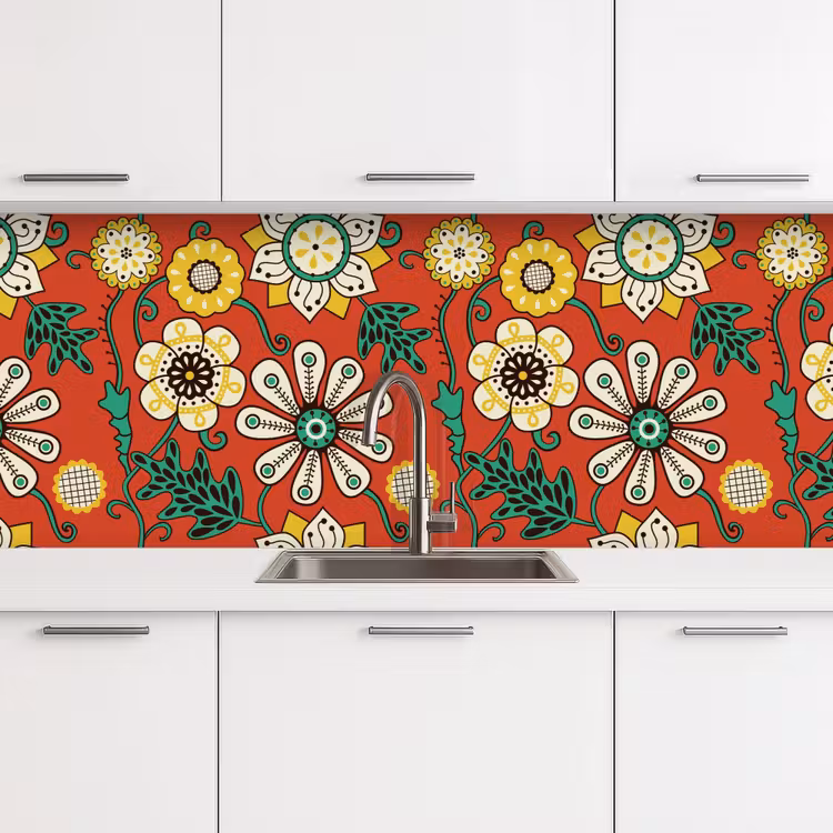 Kitchen splashback - Design - Flowers - Hippie - Retro — 4