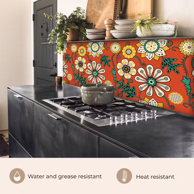Kitchen splashback - Design - Flowers - Hippie - Retro — 5