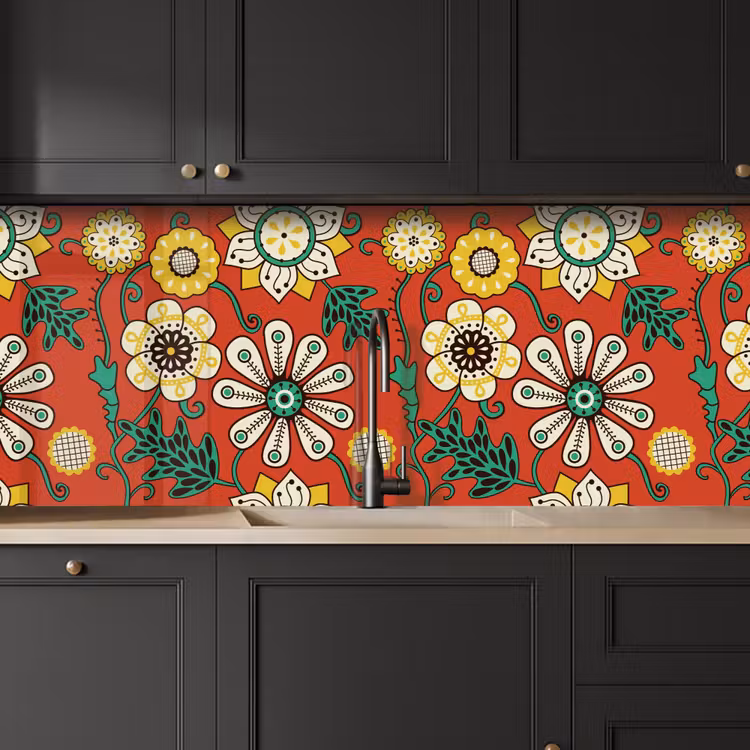 Kitchen splashback - Design - Flowers - Hippie - Retro — 6