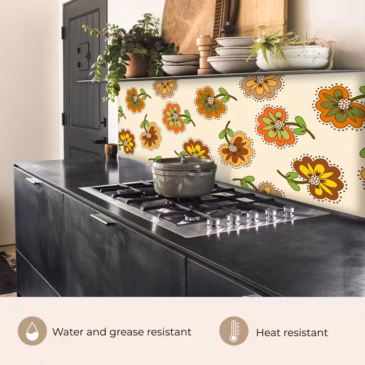 Kitchen splashback - Design - Flowers - Retro - Vintage — 5