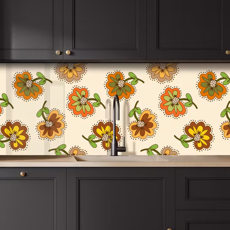 Kitchen splashback - Design - Flowers - Retro - Vintage — 6