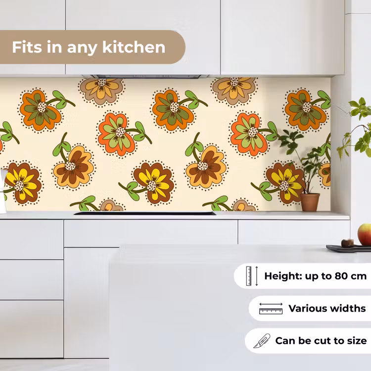 Kitchen splashback - Design - Flowers - Retro - Vintage — 7