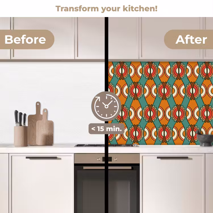 Kitchen splashback - Design - Retro - Orange - Abstract — 3