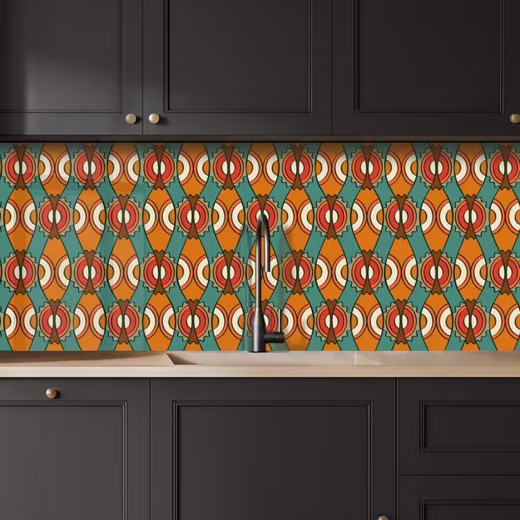 Kitchen splashback - Design - Retro - Orange - Abstract — 6