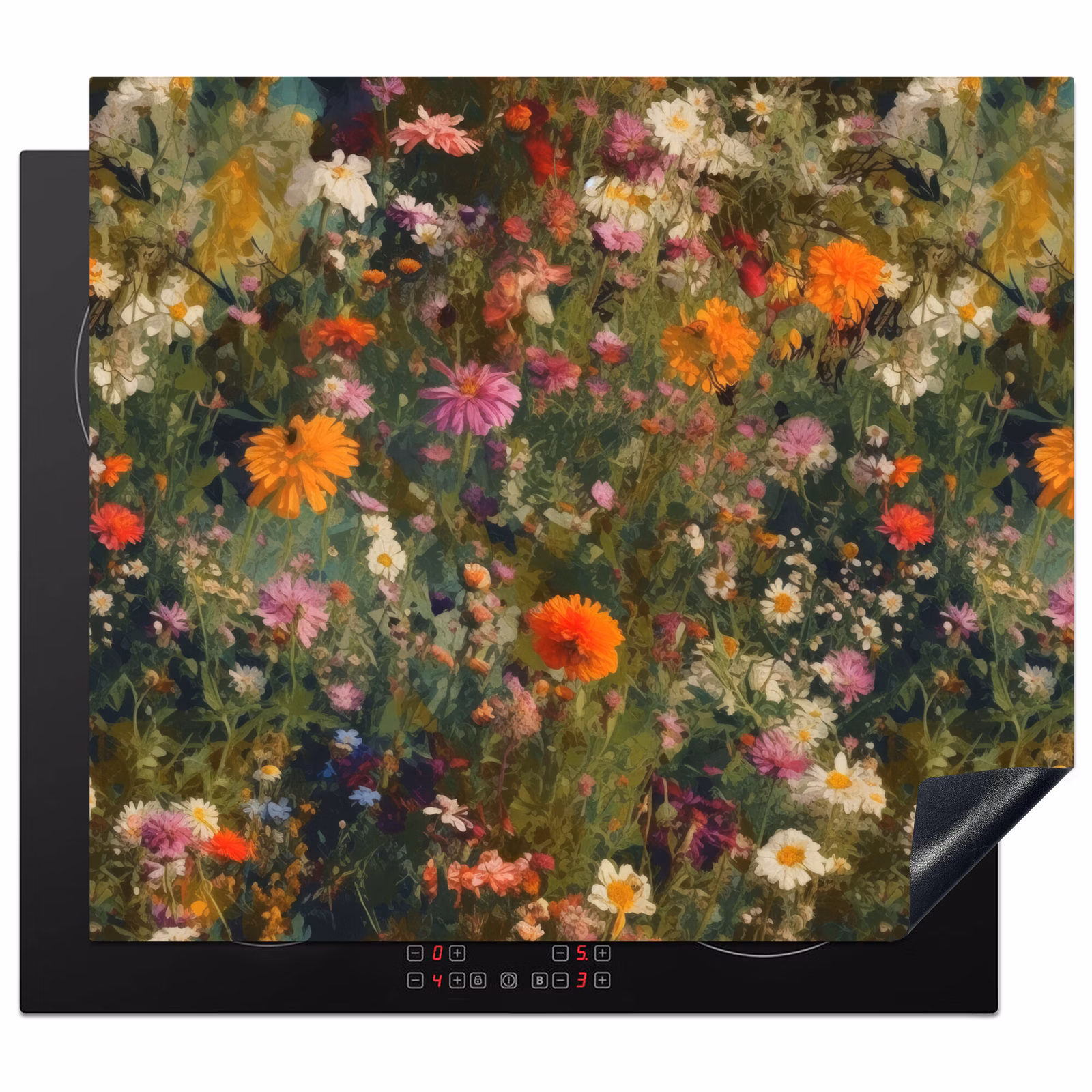 Induction hob protector - Field of flowers - Colors - Paint — 1