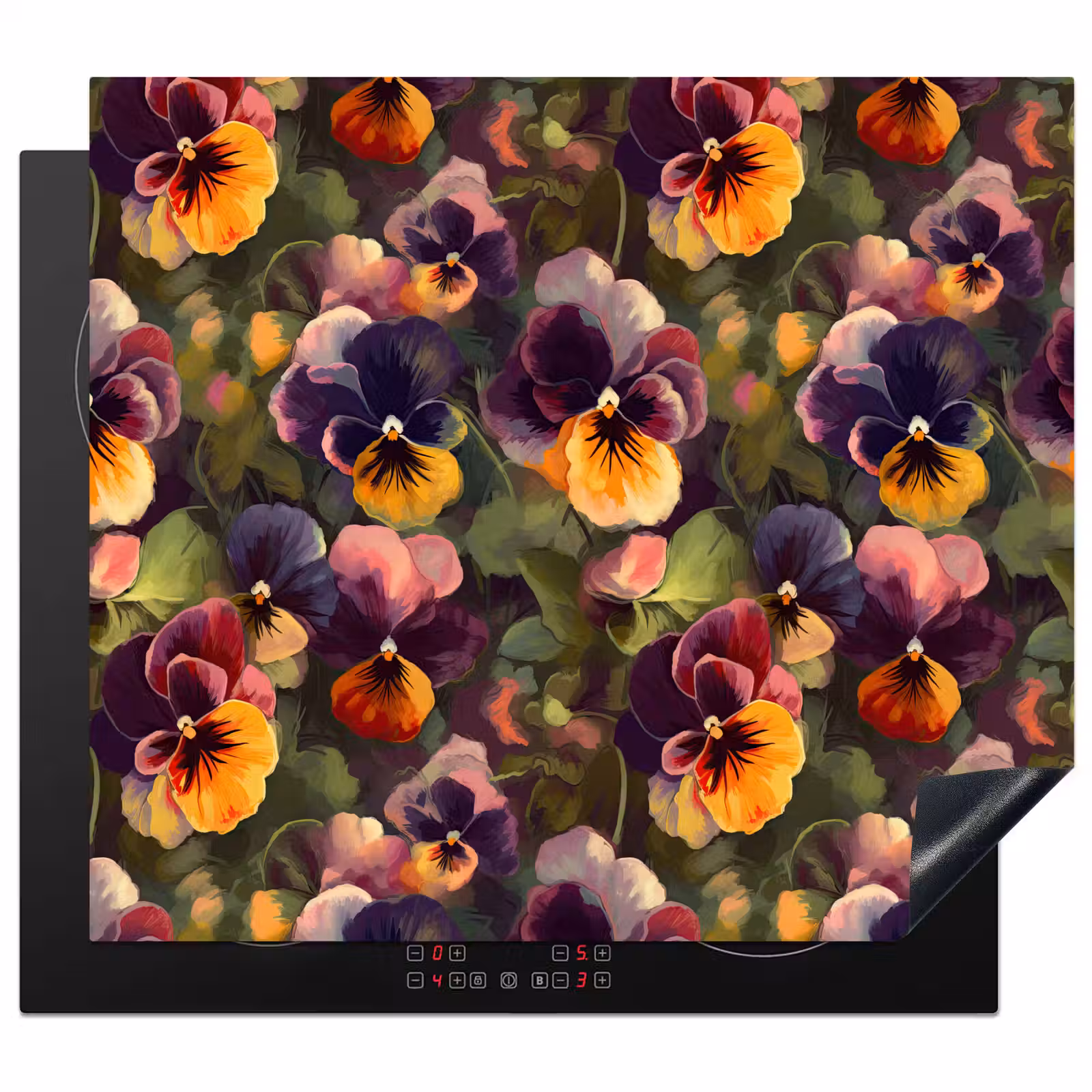 Induction hob protector - Warm - Pattern - Brush - Violets — 1