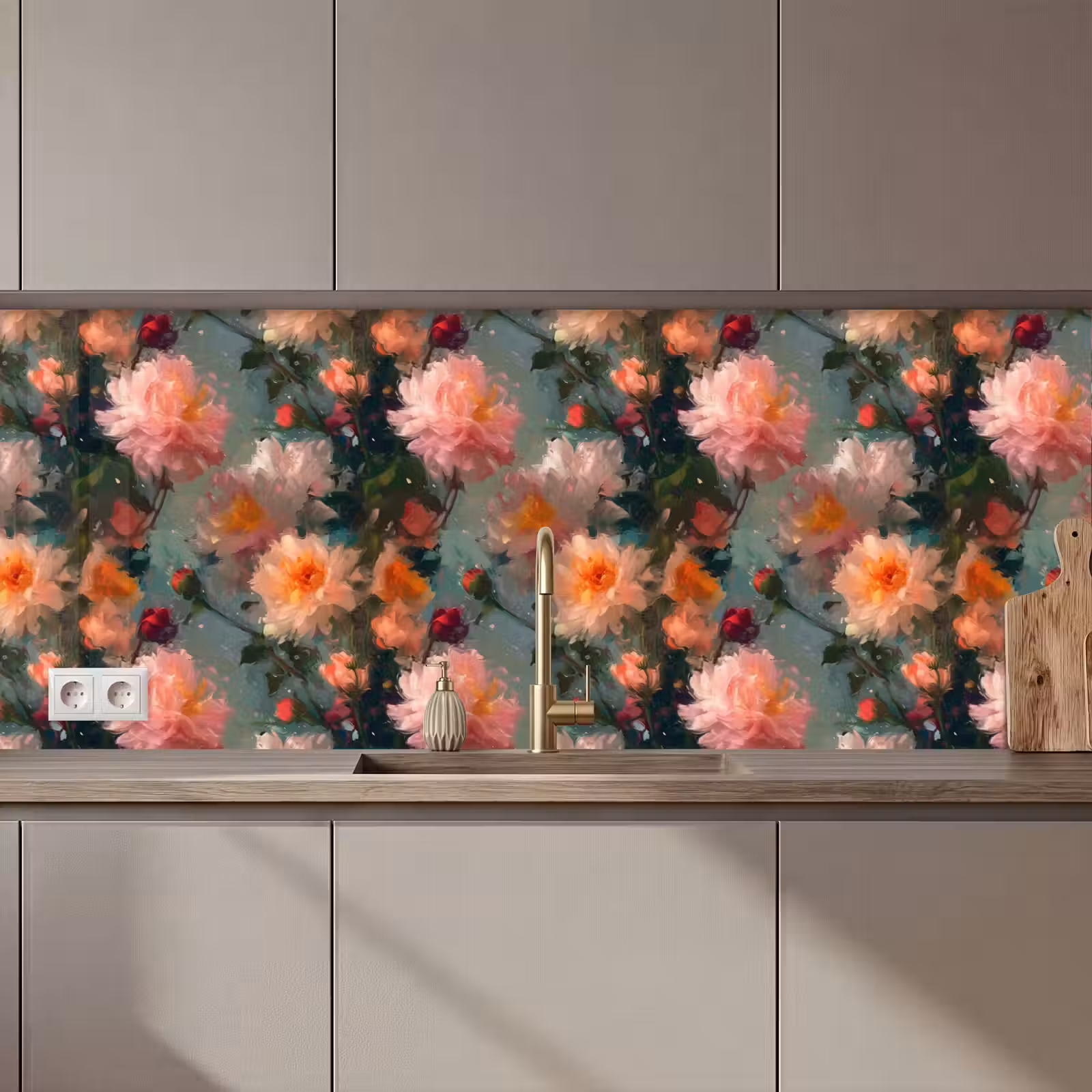 Kitchen splashback - Dahlia - Flowers - Pattern — 1