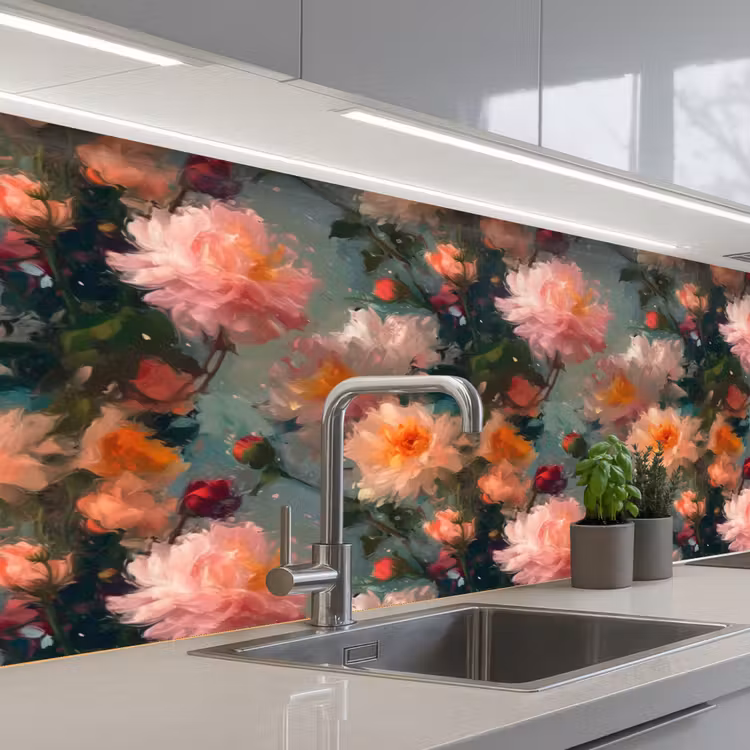 Kitchen splashback - Dahlia - Flowers - Pattern — 2