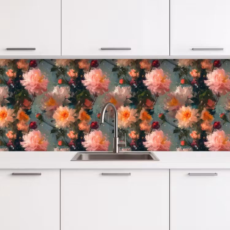 Kitchen splashback - Dahlia - Flowers - Pattern — 4
