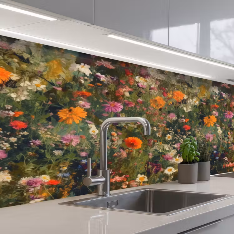 Kitchen splashback - Field of flowers - Colors - Paint — 2