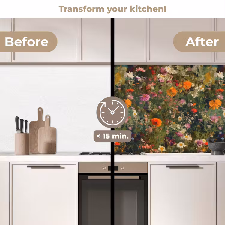 Kitchen splashback - Field of flowers - Colors - Paint — 3