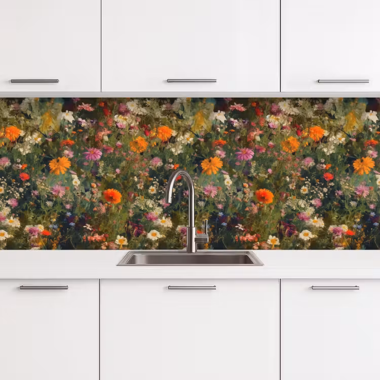 Kitchen splashback - Field of flowers - Colors - Paint — 4