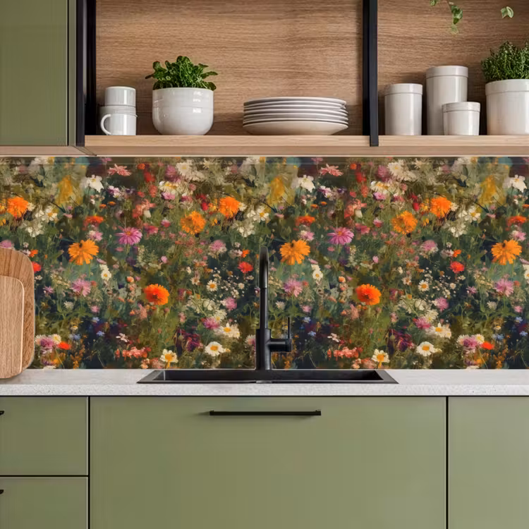 Kitchen splashback - Field of flowers - Colors - Paint — 8
