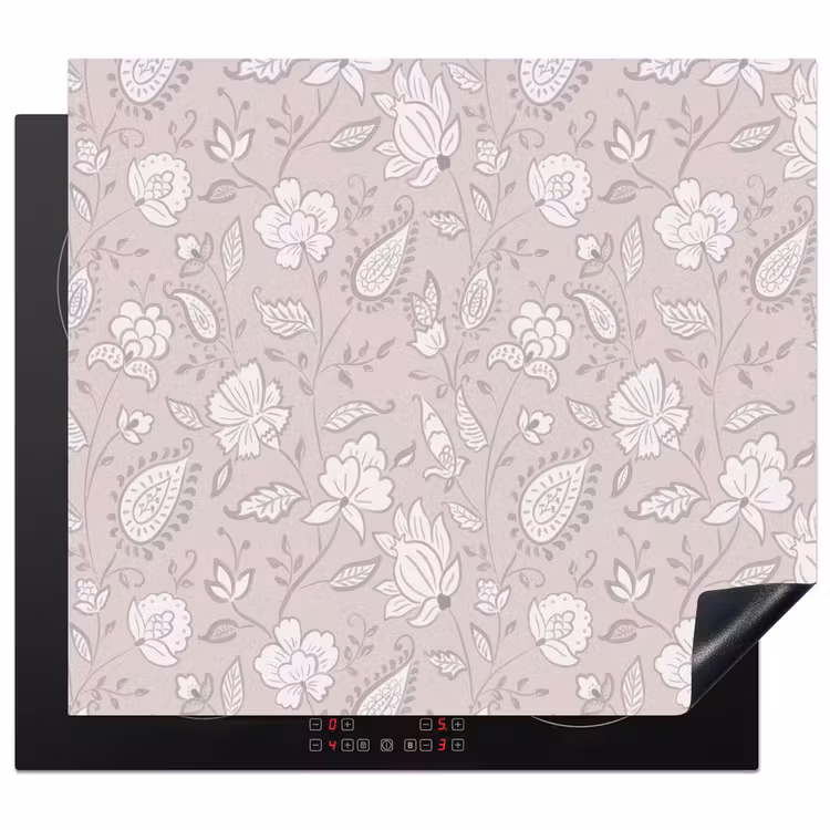 Induction hob protector - Flowers - Signed - Lavender — 1