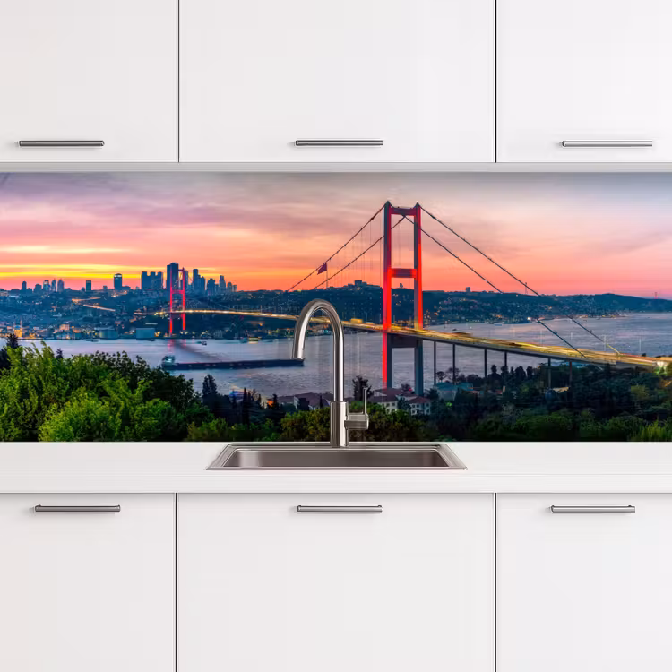 Kitchen splashback - Bridge - Red - Skyline - Water — 4