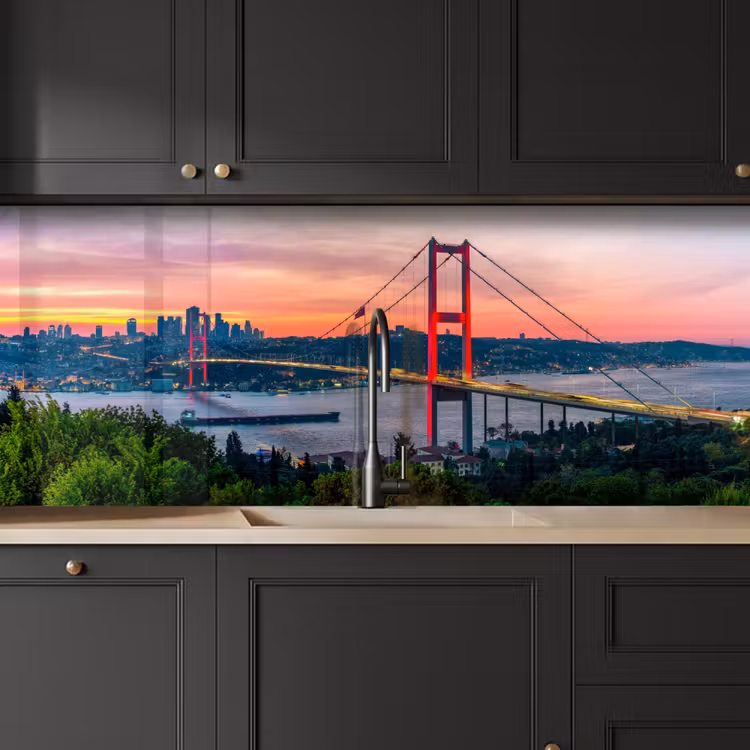 Kitchen splashback - Bridge - Red - Skyline - Water — 6