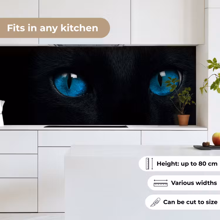 Kitchen splashback - Cat - Blue - Animal - Black — 7