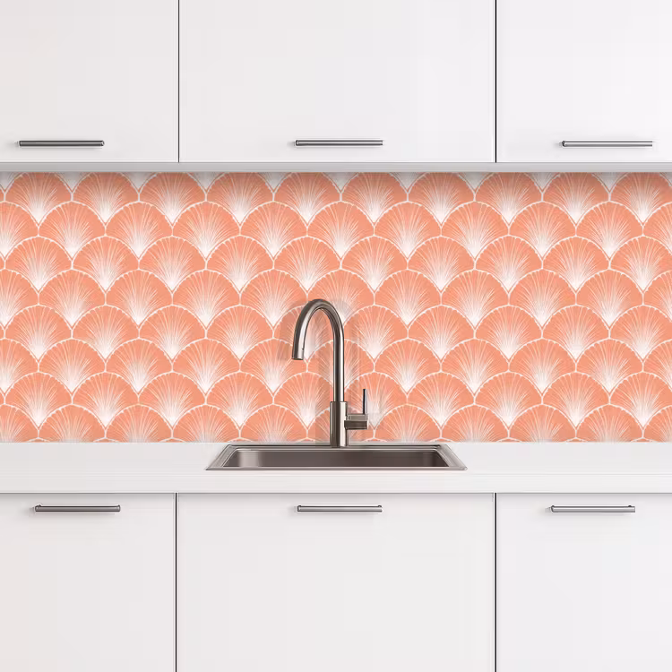 Kitchen splashback - Fan - Motif - Salmon Pink — 4