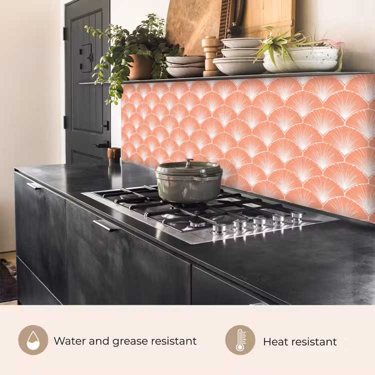 Kitchen splashback - Fan - Motif - Salmon Pink — 5