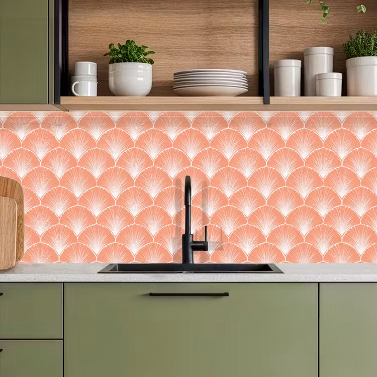 Kitchen splashback - Fan - Motif - Salmon Pink — 8