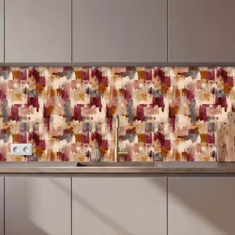 Kitchen splashback - Brush Stripes - Autumn Symphony - Bordeaux Red — 1