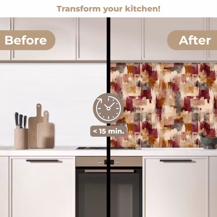 Kitchen splashback - Brush Stripes - Autumn Symphony - Bordeaux Red — 3