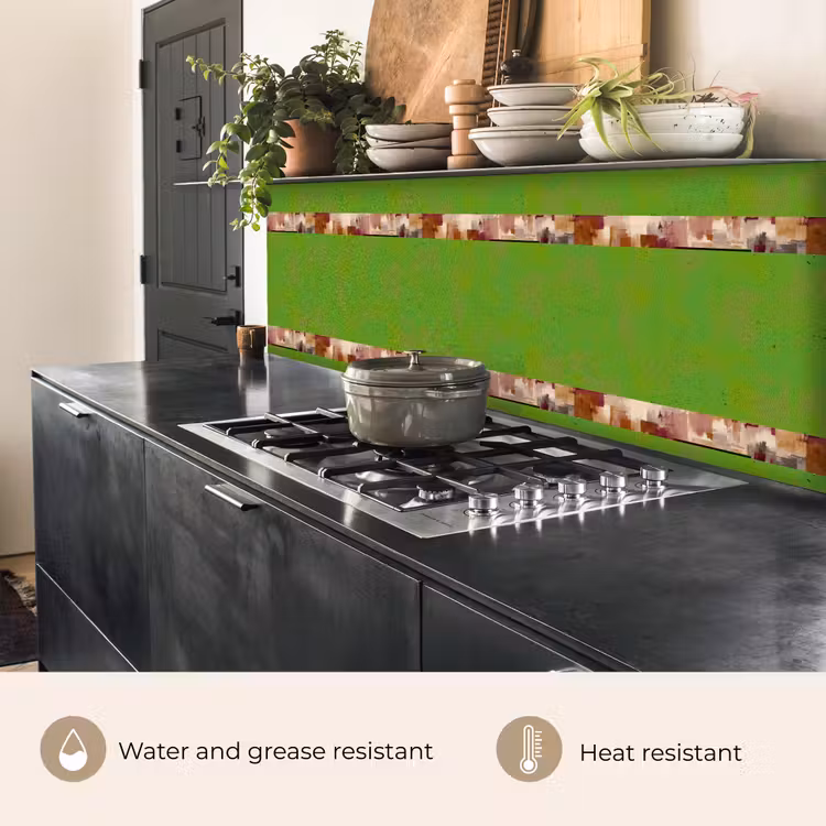 Kitchen splashback - Brush Stripes - Autumn Symphony - Bordeaux Red — 5