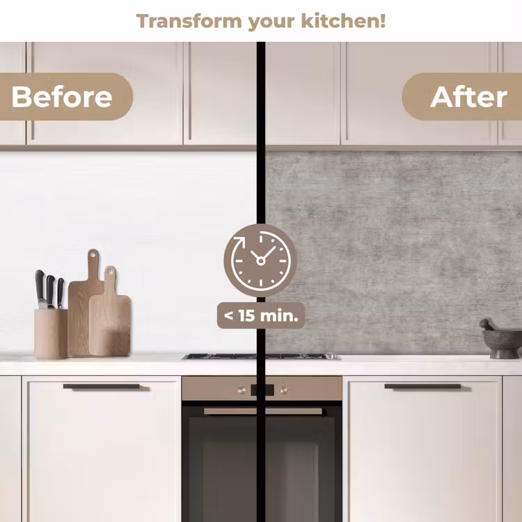 Kitchen splashback - Concrete - Old - Gray - Patterns — 3