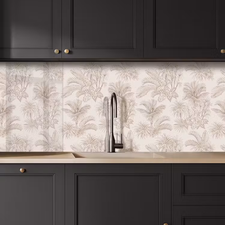 Kitchen splashback - Flowers - Beige - Plants - Vintage — 6