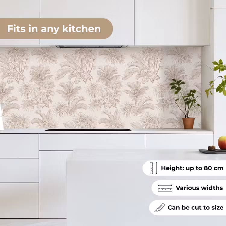 Kitchen splashback - Flowers - Beige - Plants - Vintage — 7