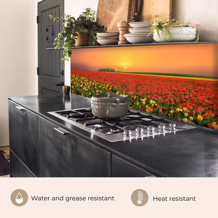 Kitchen splashback - Flowers - Landscape - Tulips - Sunset — 5