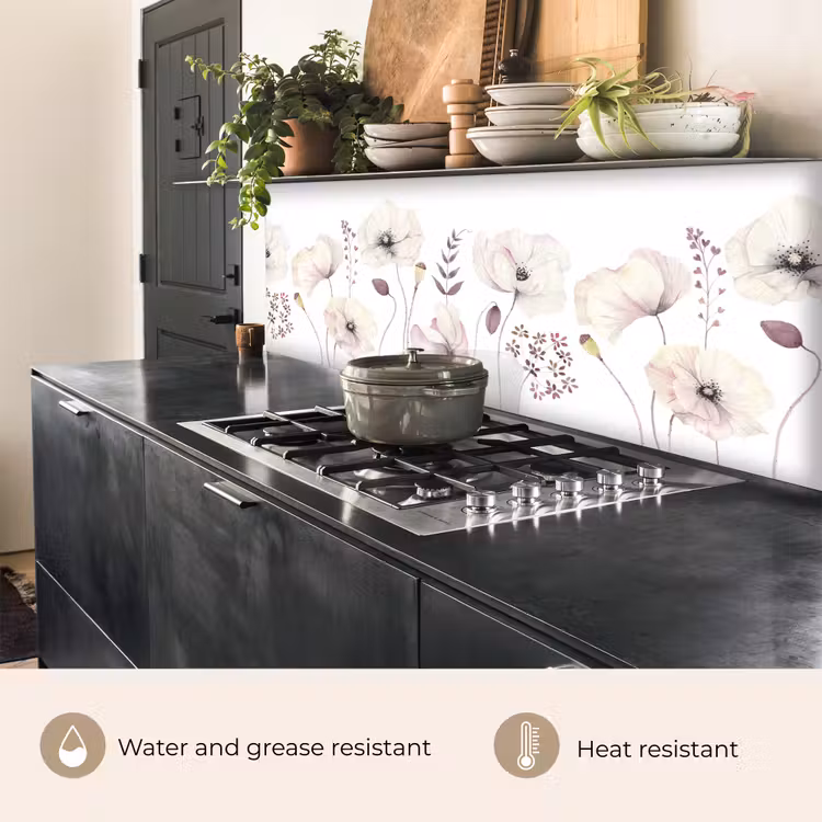 Kitchen splashback - Flowers - Pastel - Plants - White — 5