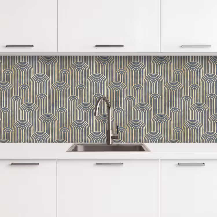 Kitchen splashback - Bow - Gold - Blue — 4