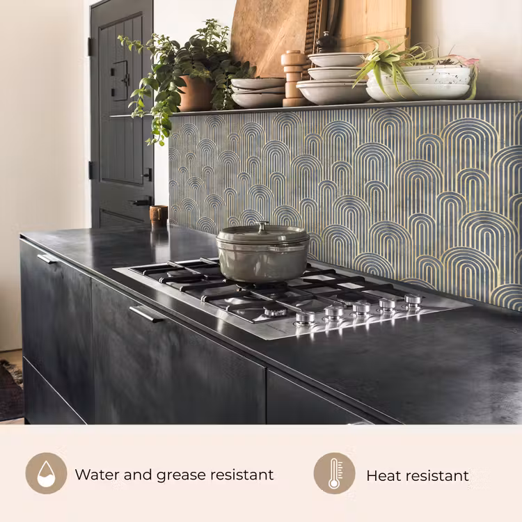 Kitchen splashback - Bow - Gold - Blue — 5