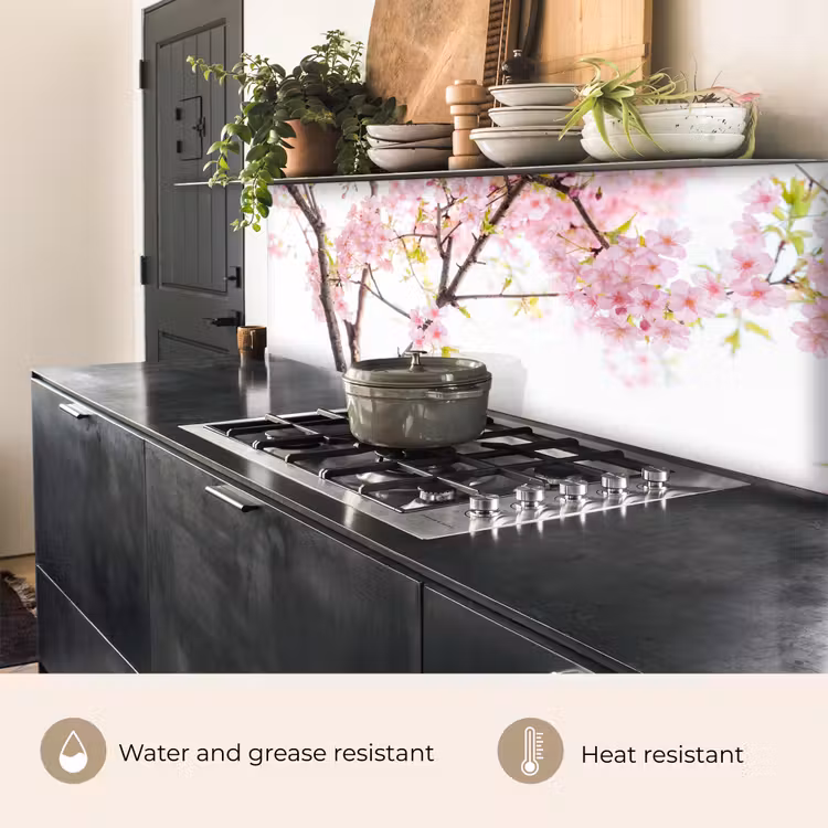 Kitchen splashback - Cherry blossom - Pink - Flowers - Sakura - Nature — 5