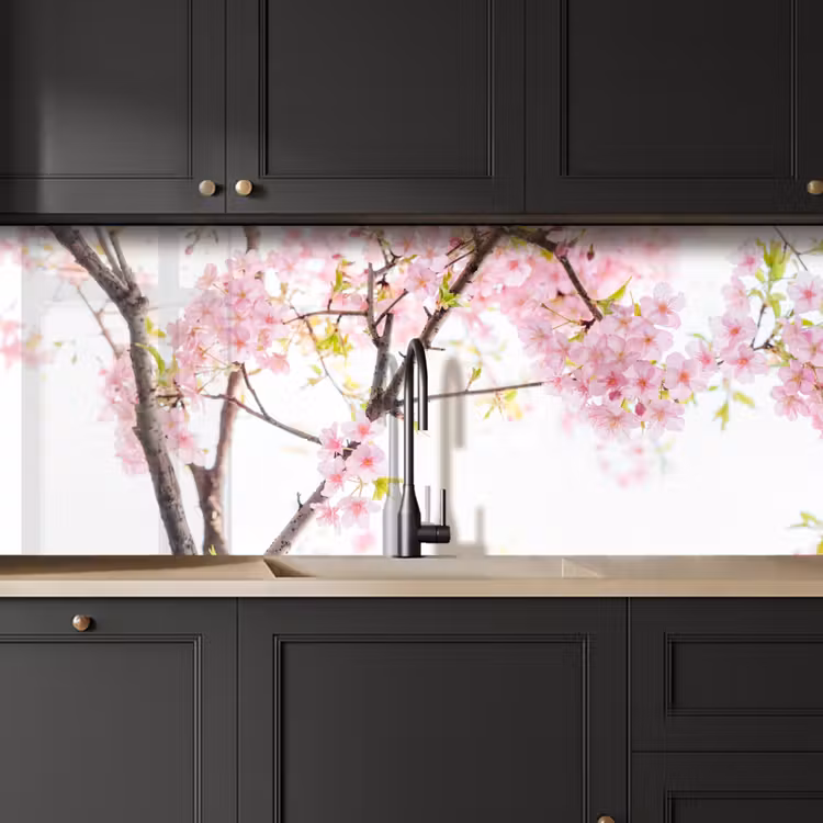 Kitchen splashback - Cherry blossom - Pink - Flowers - Sakura - Nature — 6