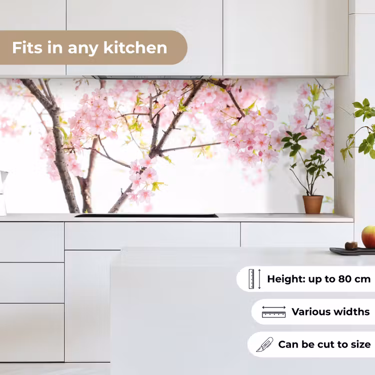 Kitchen splashback - Cherry blossom - Pink - Flowers - Sakura - Nature — 7