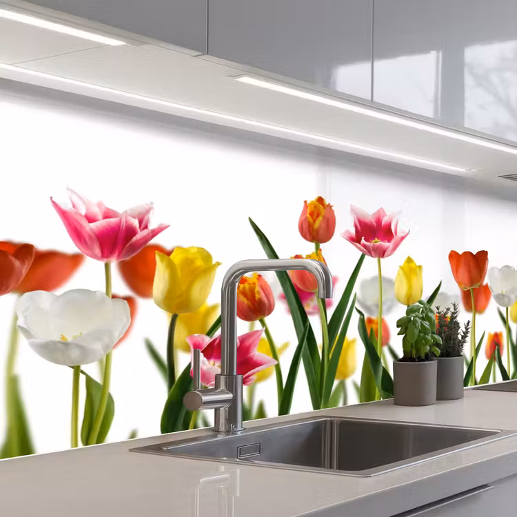 Kitchen splashback - Flowers - Tulips - Colorful — 2