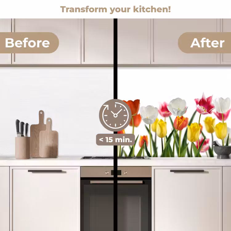 Kitchen splashback - Flowers - Tulips - Colorful — 3