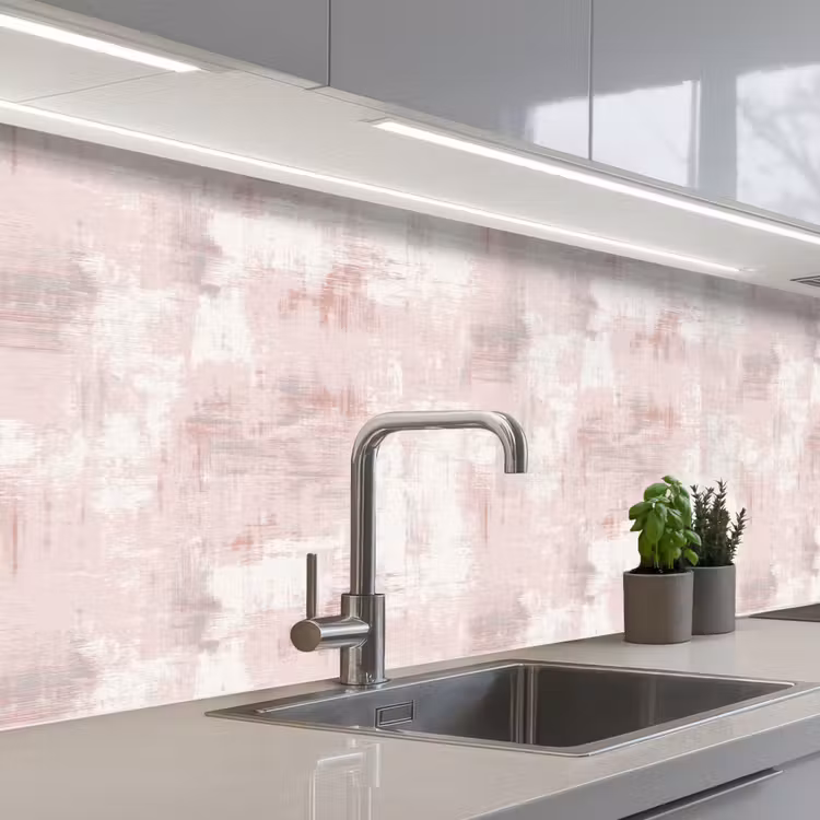 Kitchen splashback - Brush stripes - Faded - Pink — 2