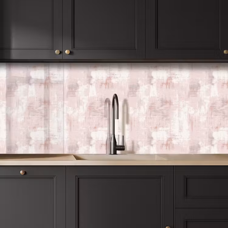Kitchen splashback - Brush stripes - Faded - Pink — 6