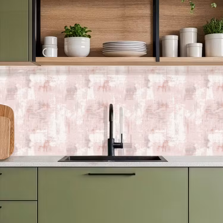 Kitchen splashback - Brush stripes - Faded - Pink — 8