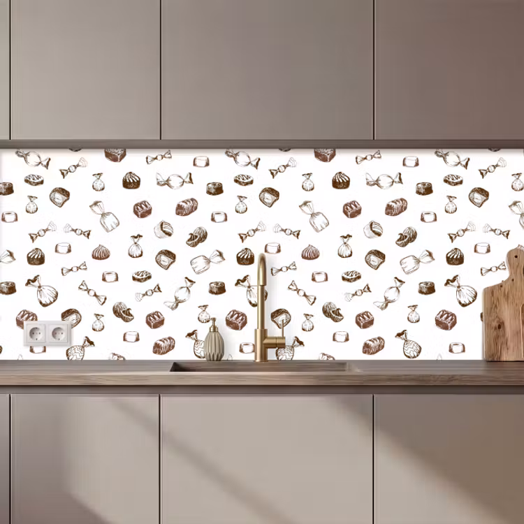 Kitchen splashback - Candy - Vintage - Chocolate - Design — 1